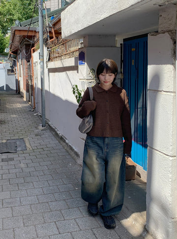 Fabens Washing Denim Balloon Wide Pants